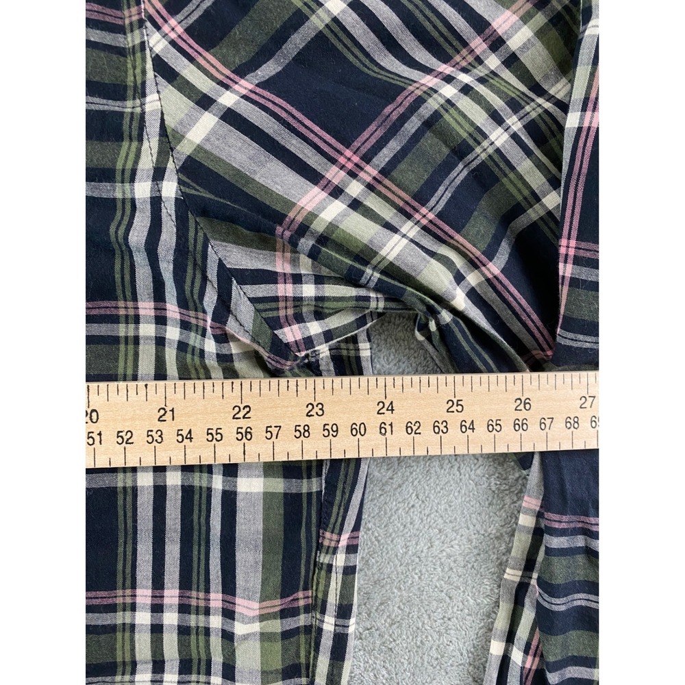 J.Crew Mens XL Slim Fit Indian Madras Plaid Button Down Shirt Navy Green Pink - Picture 6 of 12